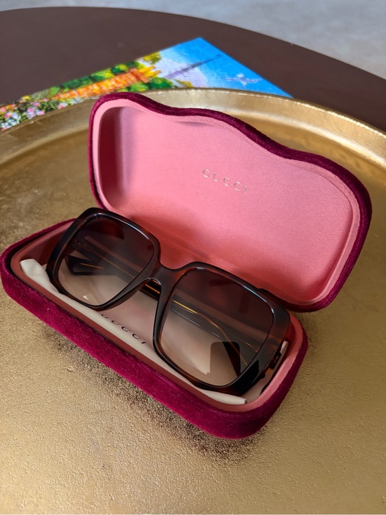 Gucci Accessories - Gucci Black Square Sunglasses with Gold Logo Accents